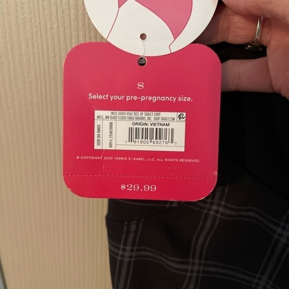 Isabel Maternity by Ingrid & Isabel black plaid leggings NWT - Picture 4 of 10